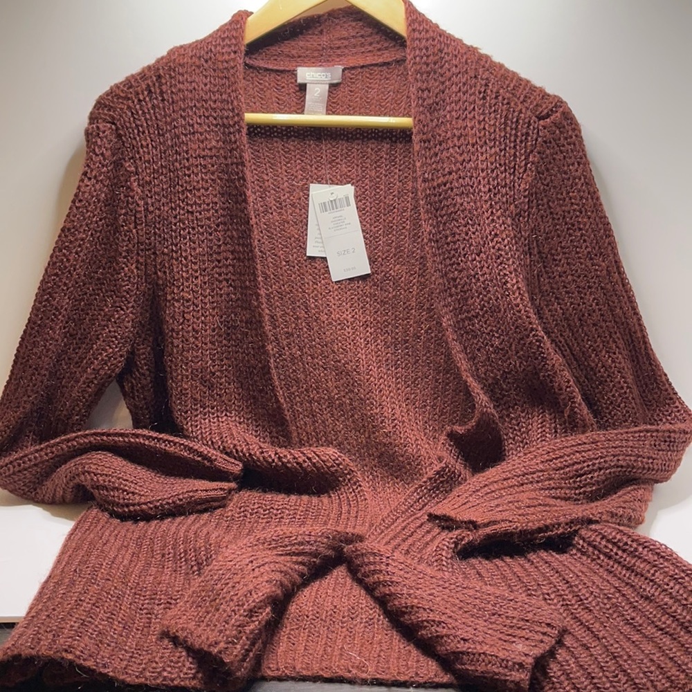 New Chico’s size 2 blackberry wine sweater